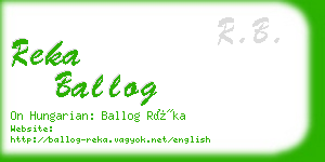 reka ballog business card